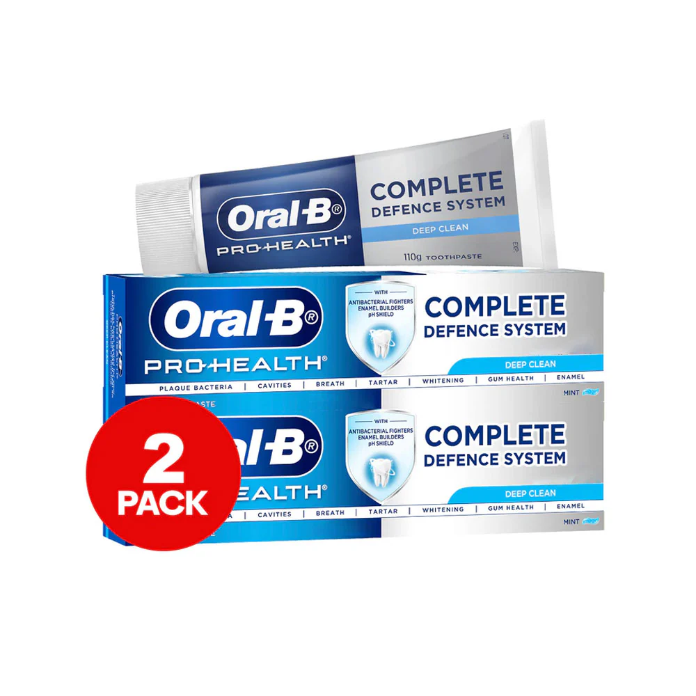 Oral B Toothpaste Pro Health Complete Defence System Deep Clean Mint 110g 2pk - Short Dated Clearance