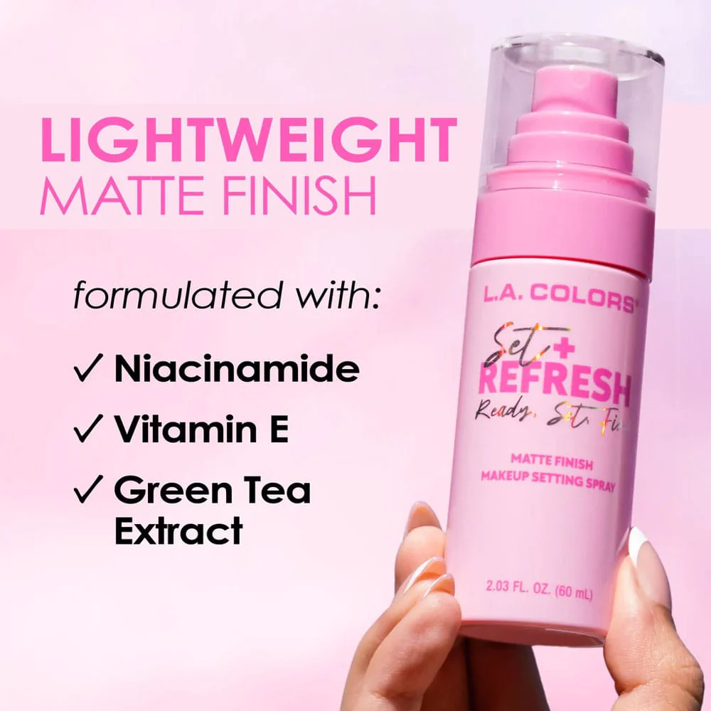 LA Colors Set + Refresh Matte Setting Spray 60ml 2 LA Colors Set + Refresh Matte Setting Spray 60ml