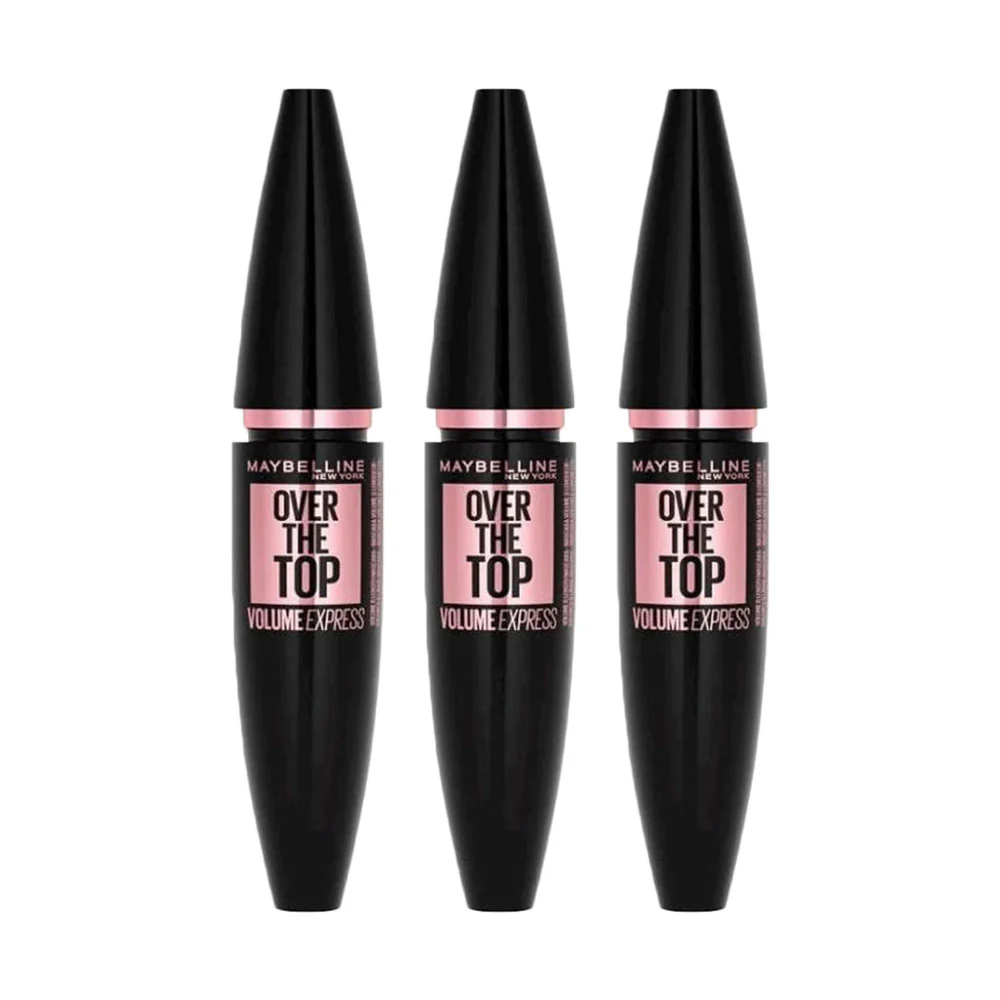 3x Maybelline Over The Top Volume Express Mascara 01 Black 8.7ml