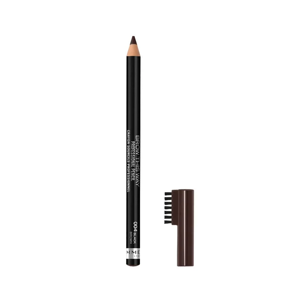 Rimmel Professional Eyebrow Pencil & Brush 004 Black Brown 1 Rimmel Professional Eyebrow Pencil & Brush 004 Black Brown