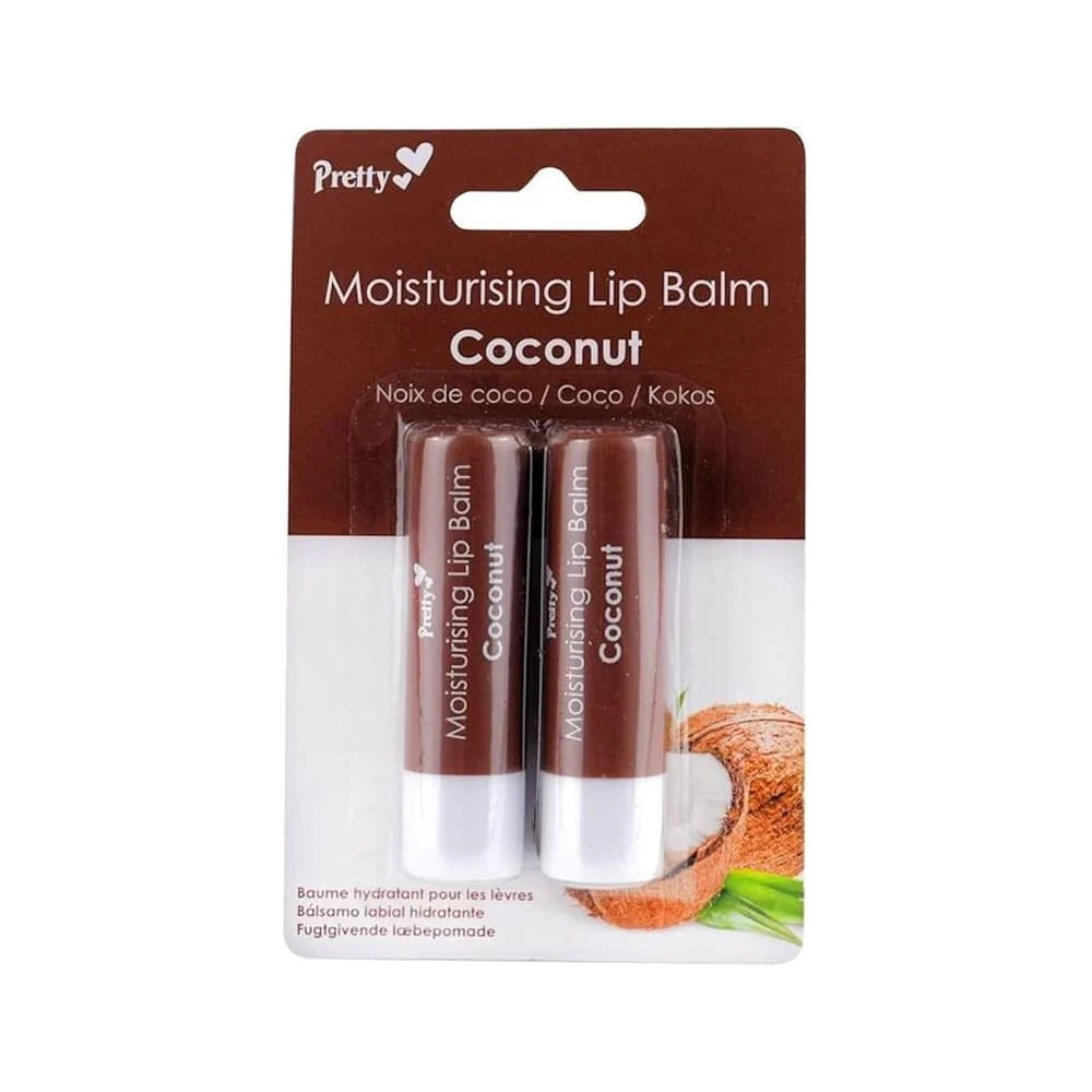 Pretty Moisturising Lip Balm Twin Pack Coconut 2x4.3g 2 Pretty Moisturising Lip Balm Twin Pack Coconut 2x4.3g