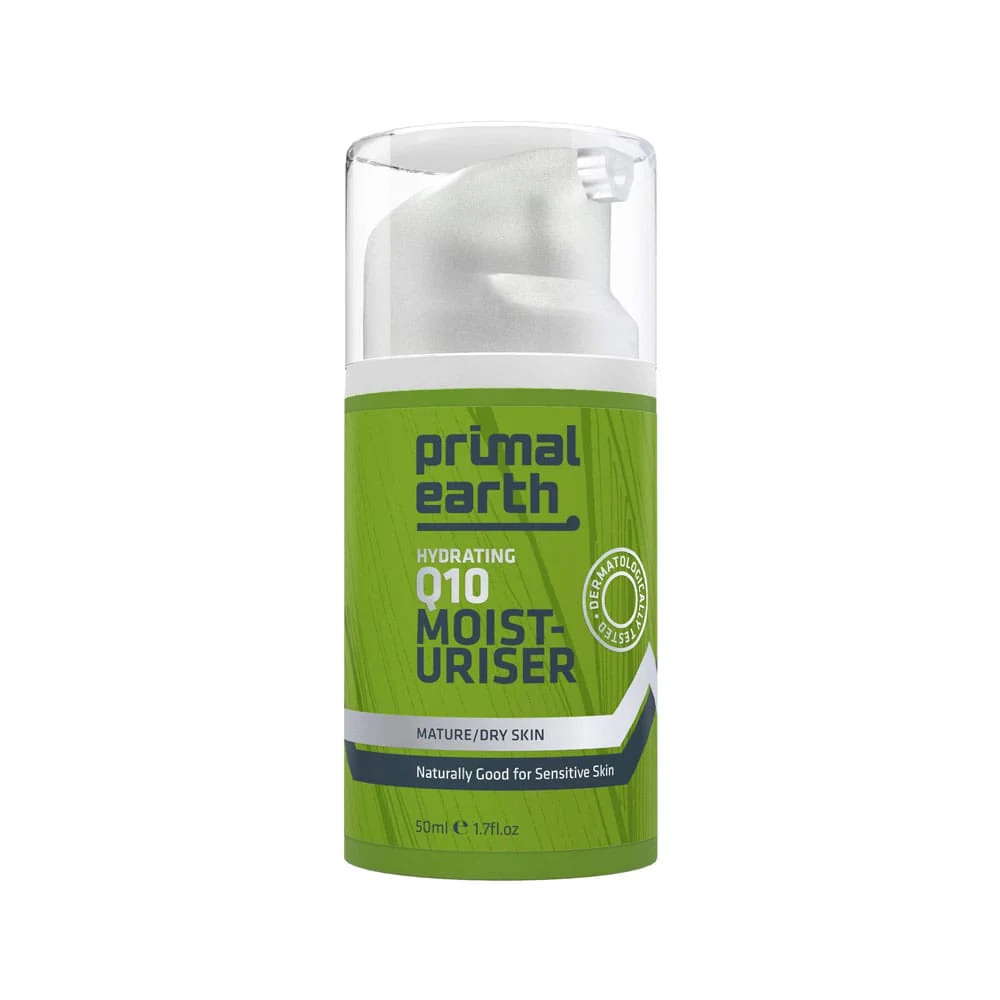 Primal Earth Moisturiser Natural Men's Skincare Hydrating Q10 50ml