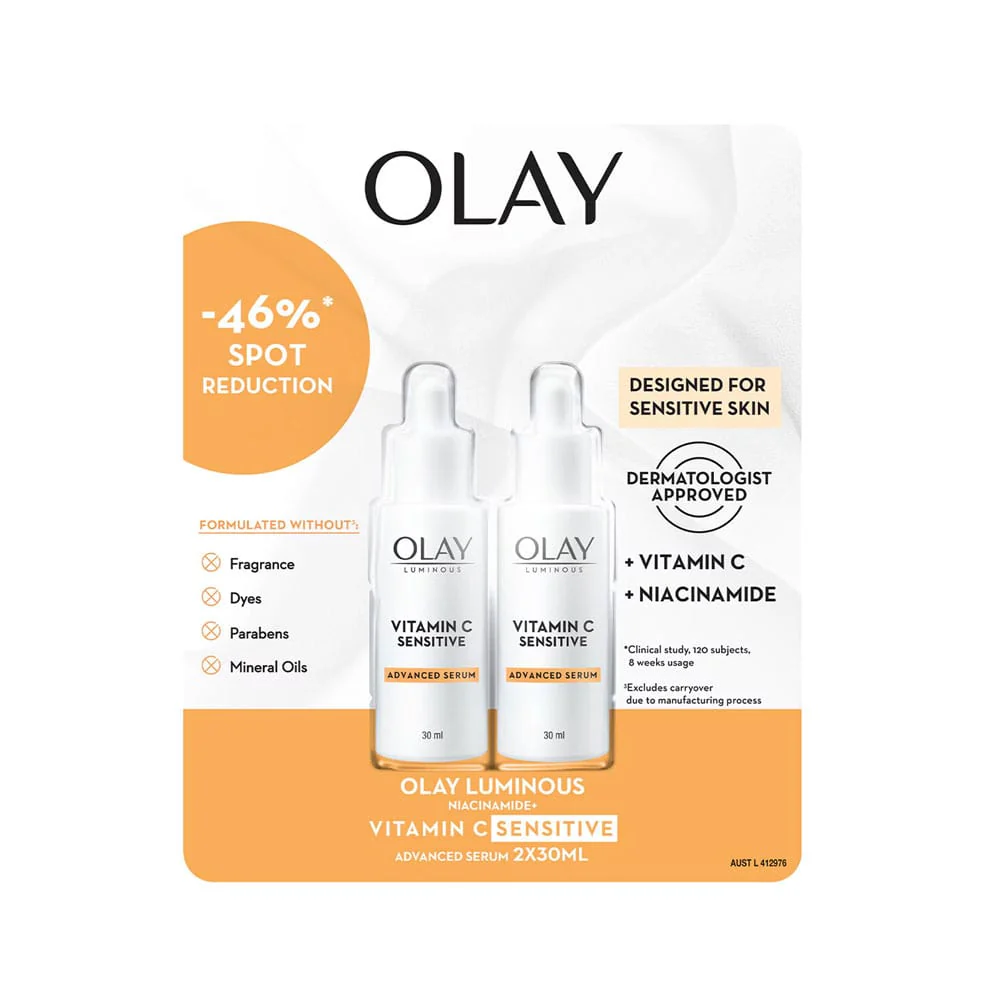 Olay Luminous Vitamin C Sensitive Advanced Serum 2x 30ml 1 Olay Luminous Vitamin C Sensitive Advanced Serum 2x 30ml