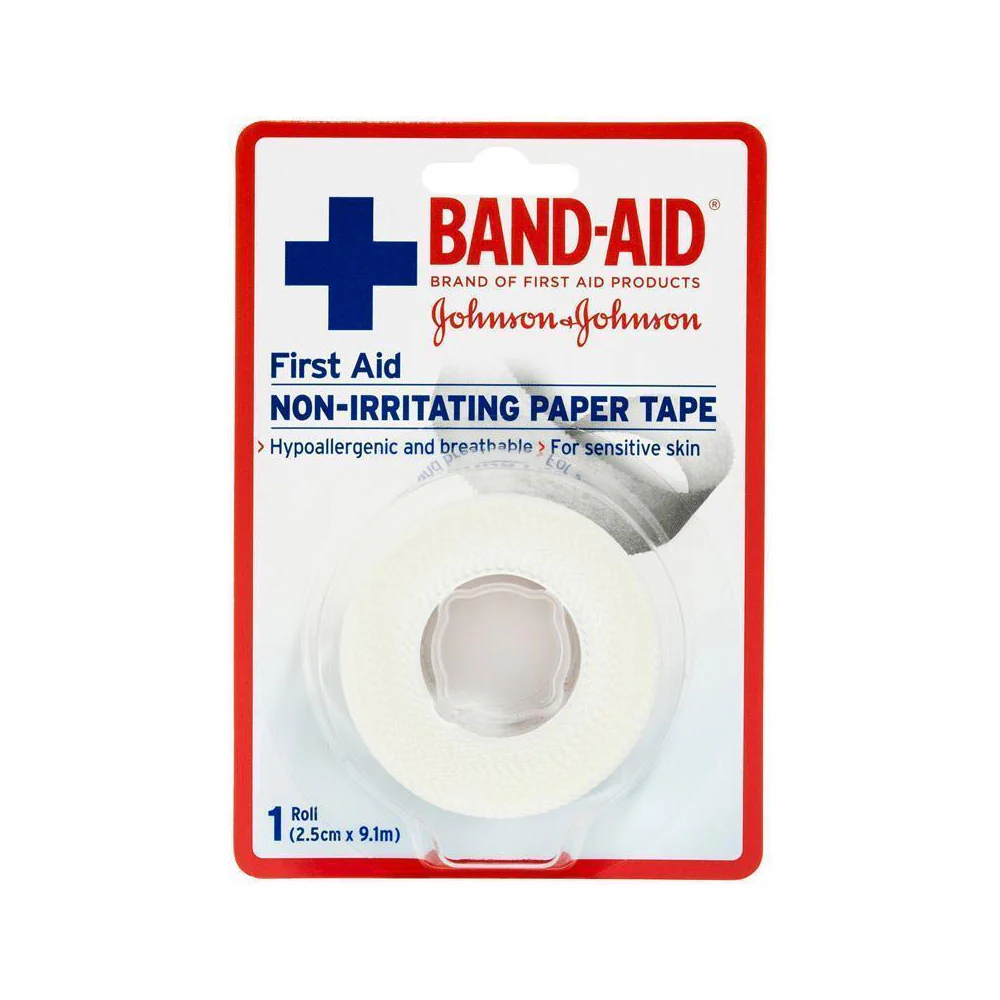 Band Aid Non Irritating Paper Tape 2.5cm x 9.1m