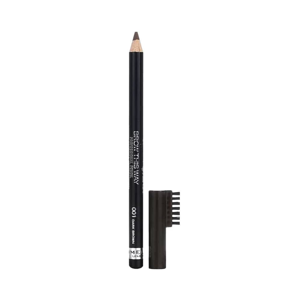 Rimmel Professional Eyebrow Pencil & Brush 001 Dark Brown 1 Rimmel Professional Eyebrow Pencil & Brush 001 Dark Brown