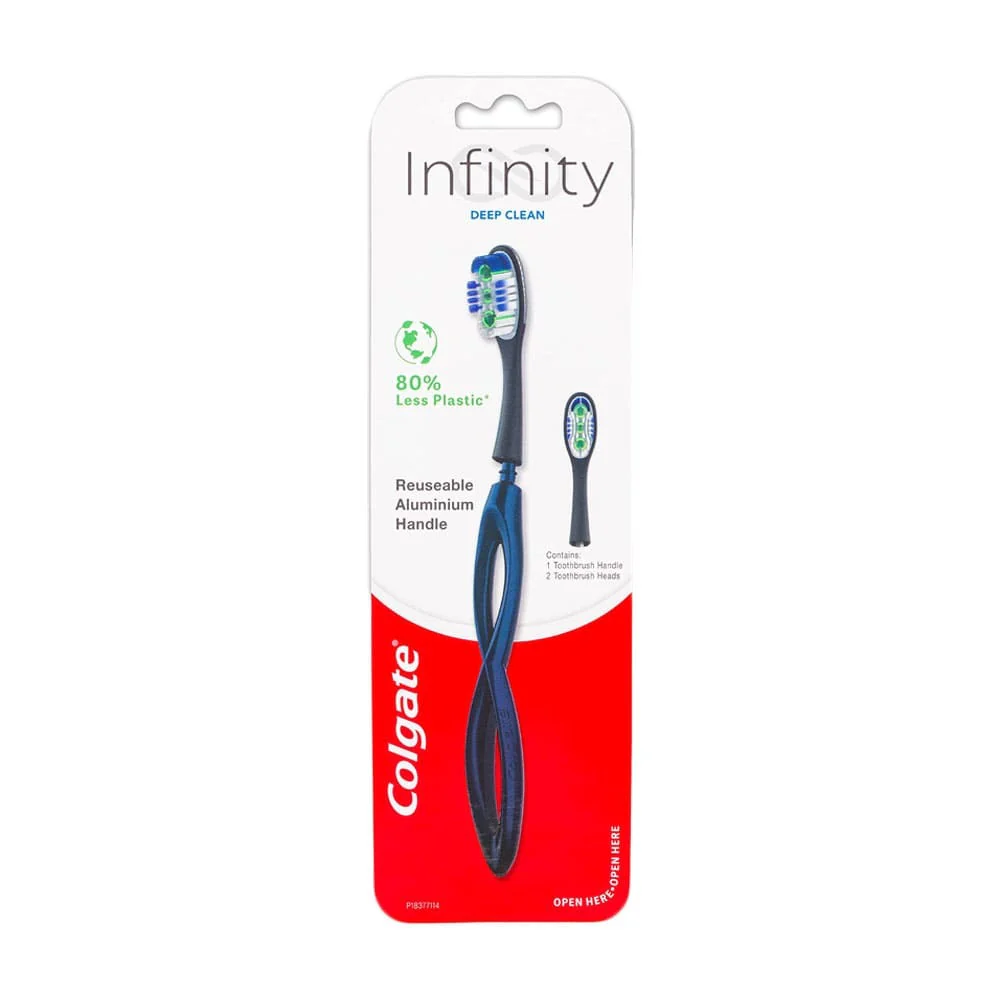 Colgate Toothbrush Infinity Deep Clean Reusable Aluminium Handle 3 Colgate Toothbrush Infinity Deep Clean Reusable Aluminium Handle