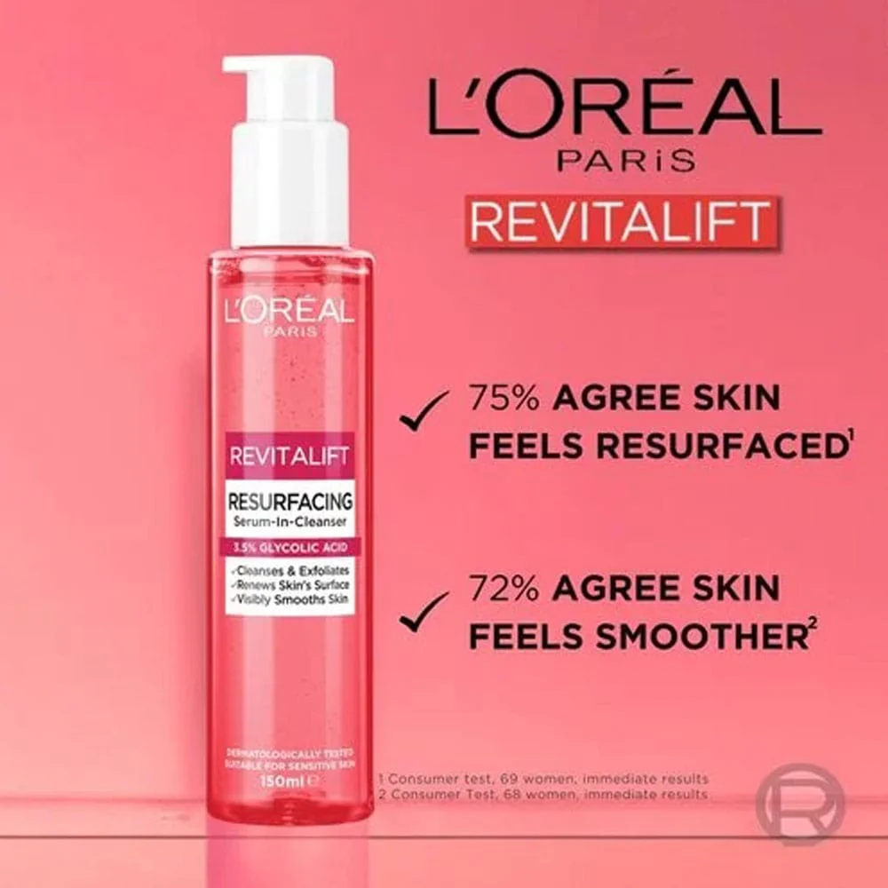 L'Oreal Revitalift Resurfacing Serum In Cleanser 150ml 2 L'Oreal Revitalift Resurfacing Serum In Cleanser 150ml
