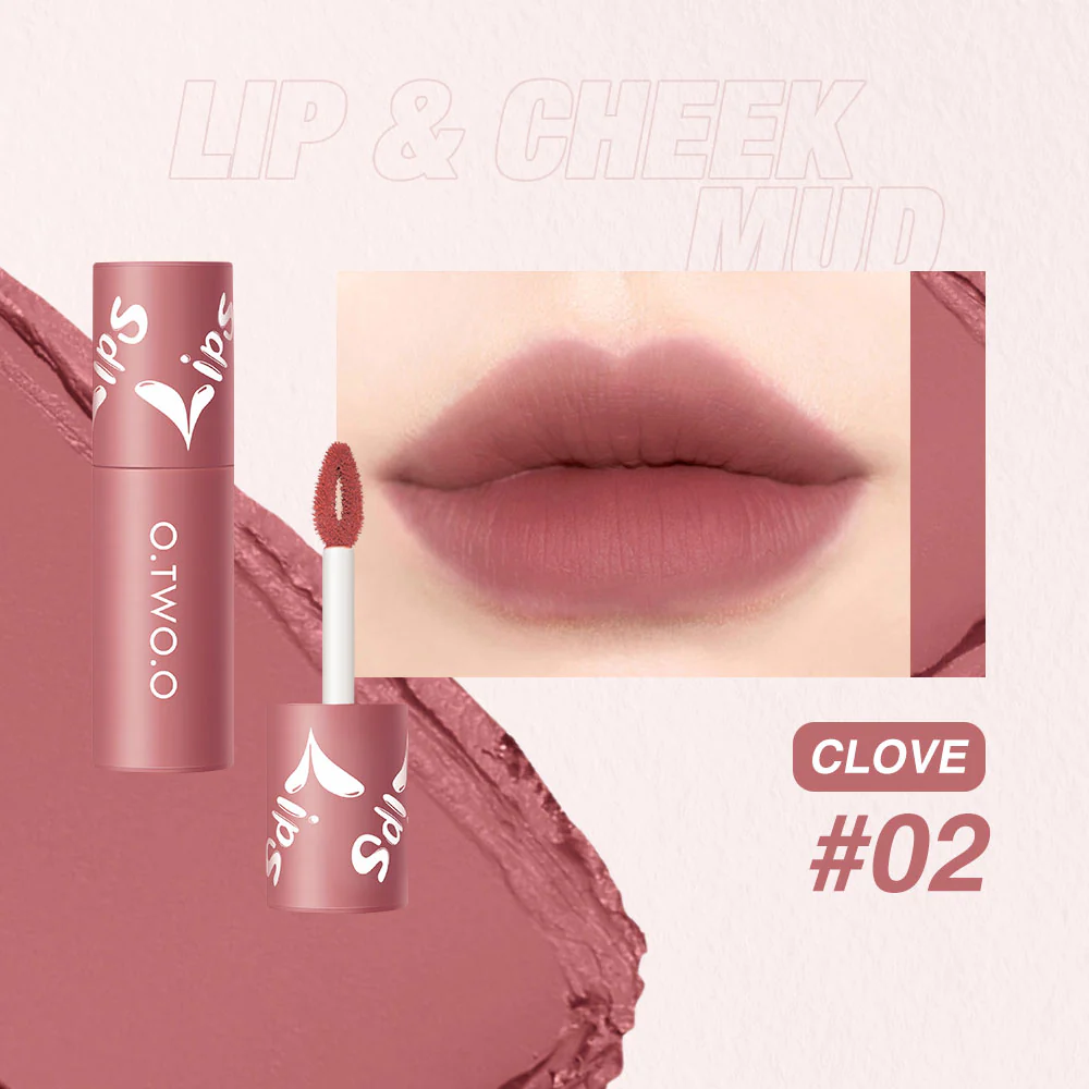 O.TWO.O Velvet Matte Lip & Cheek Mud 02 Clove 2 O.TWO.O Velvet Matte Lip & Cheek Mud 02 Clove