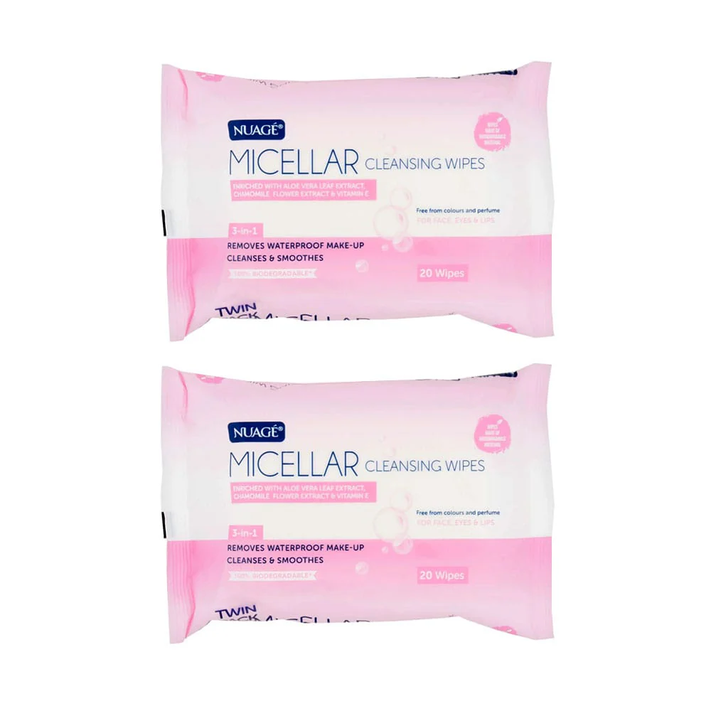 Nuage 3 in 1 Micellar Cleansing Wipes 2x20pk