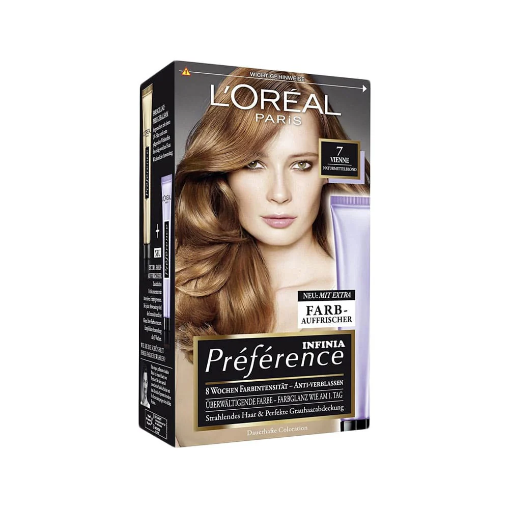 L'Oreal Infinia Preference Permanent Hair Colour 7 Vienna Dark Blonde 1 L'Oreal Infinia Preference Permanent Hair Colour 7 Vienna Dark Blonde
