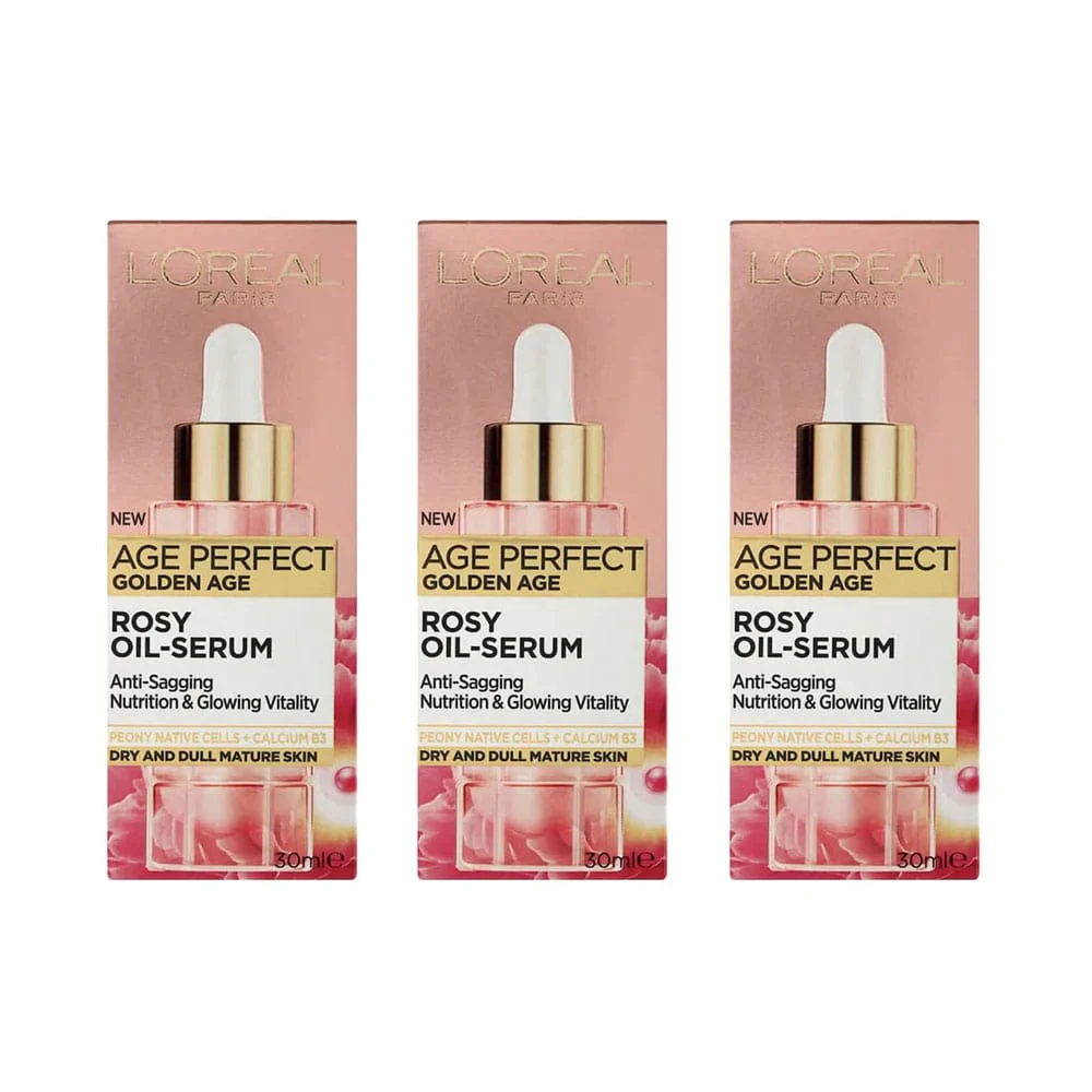 3x L'Oreal Age Perfect Golden Age Rosy Oil Serum 30ml 1 3x L'Oreal Age Perfect Golden Age Rosy Oil Serum 30ml