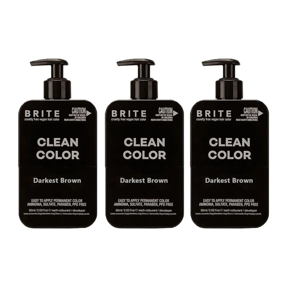 3x Brite Clean Color Darkest Brown