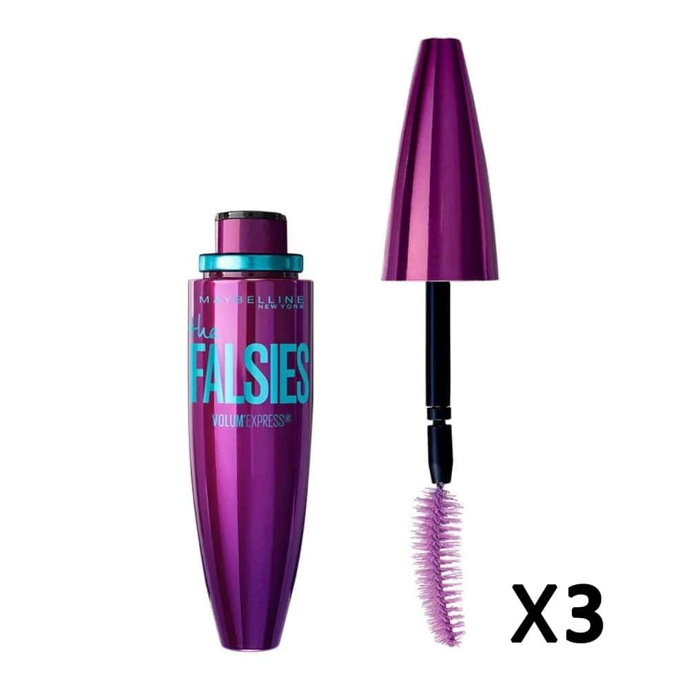 3x Maybelline The Falsies Volum' Express Mascara 280 Blackest Black 7.5ml 2 3x Maybelline The Falsies Volum' Express Mascara 280 Blackest Black 7.5ml