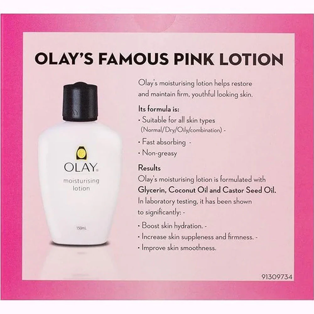 Olay Moisturising Lotion With Coconut Oil & Castor Seed Oil 2x150ml 4 Olay Moisturising Lotion With Coconut Oil & Castor Seed Oil 2x150ml