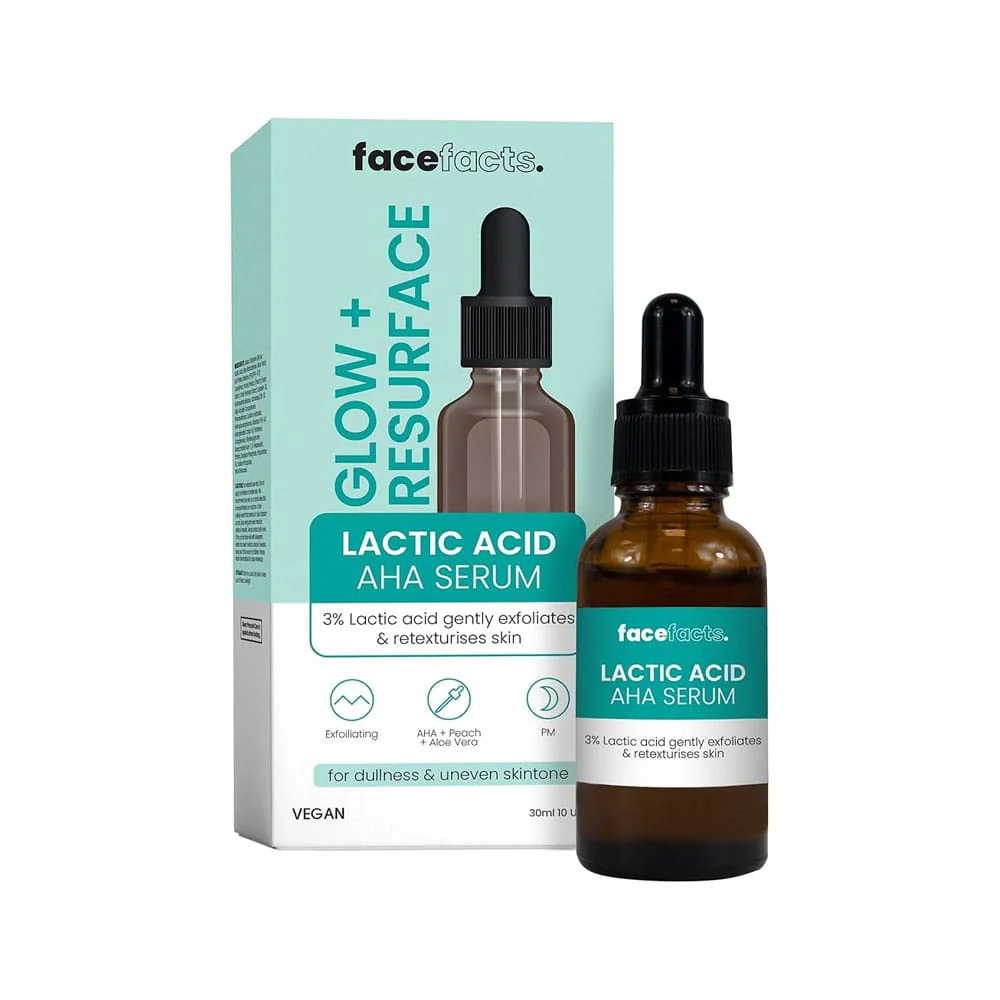 Face Facts Glow Resurface Lactic Acid AHA Serum 30ml