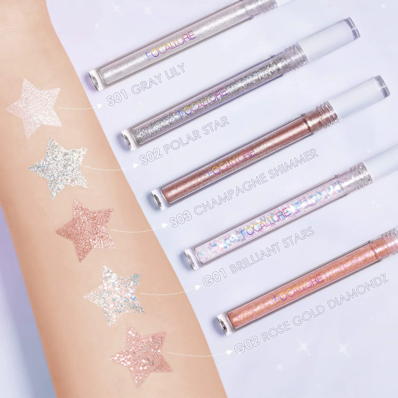 Focallure Glittering Liquid Eyeshadow S03 Champagne Shimmer 3 Focallure Glittering Liquid Eyeshadow S03 Champagne Shimmer