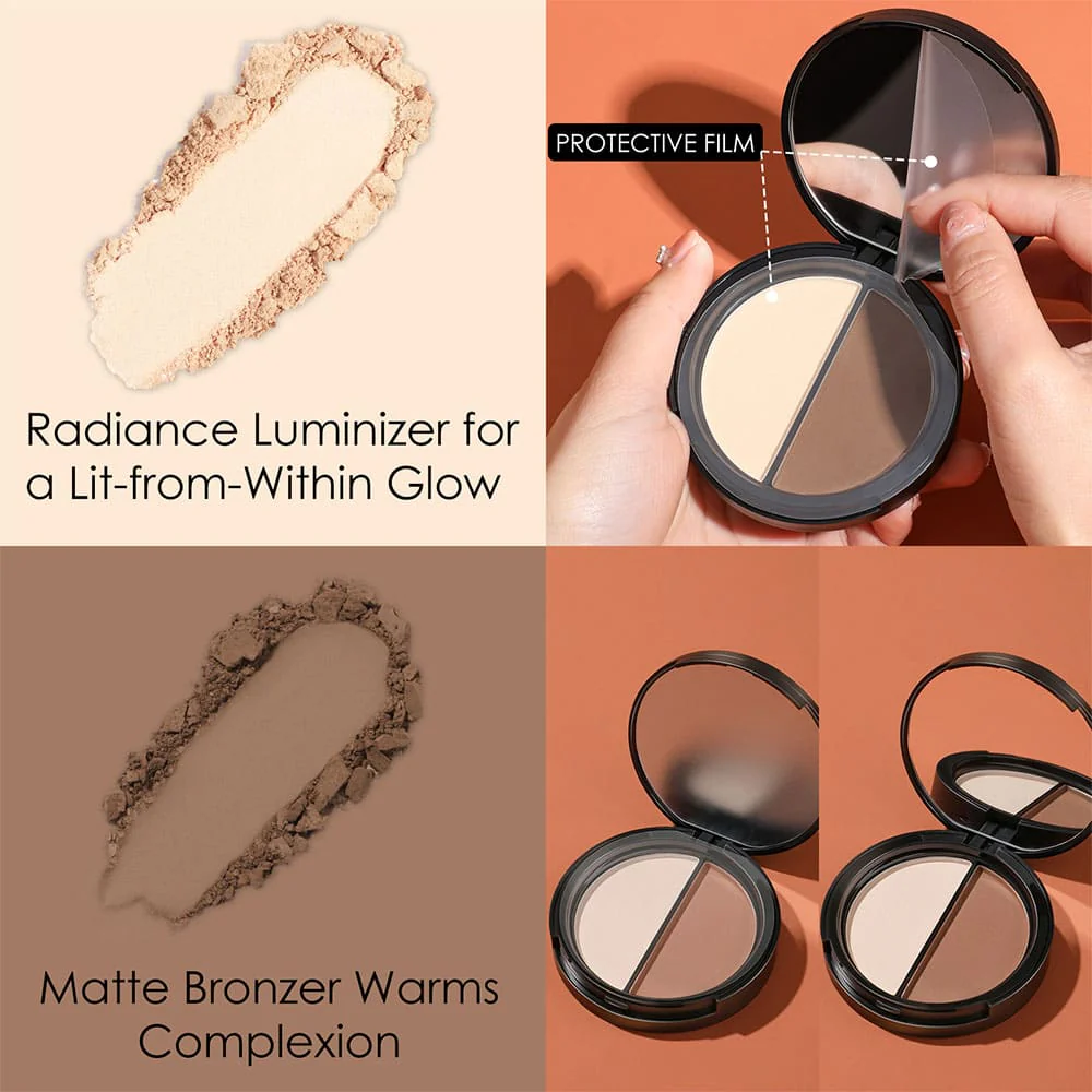 Focallure Face Highlighter & Bronzer Duo 2A Rose Latte 8g 2 Focallure Face Highlighter & Bronzer Duo 2A Rose Latte 8g