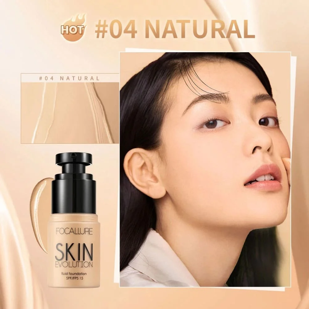 Focallure Fluid Foundation 04 Natural 31g 2 Focallure Fluid Foundation 04 Natural 31g
