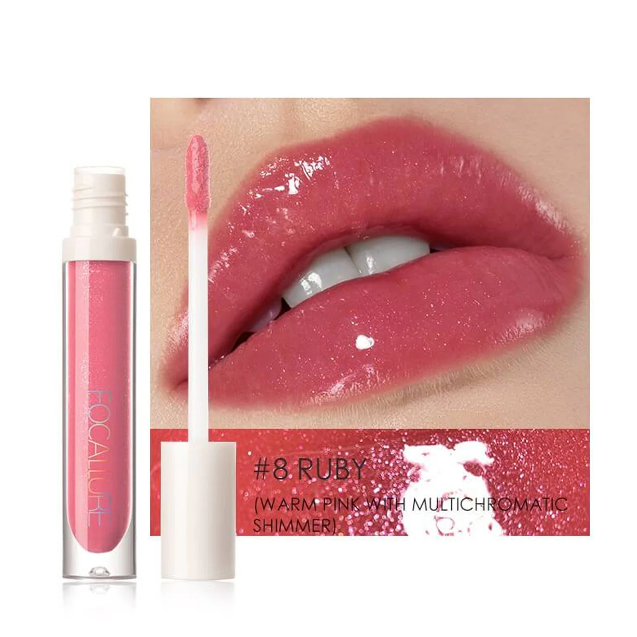 Focallure Plump High Shine Lip Glow 08 Ruby 3 Focallure Plump High Shine Lip Glow 08 Ruby