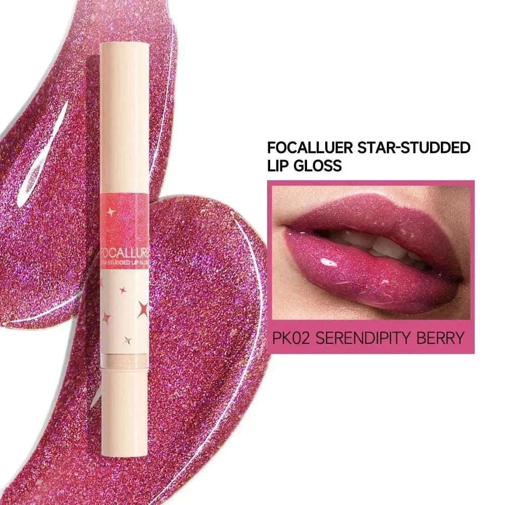 Focallure Star Studded Lip Gloss PK02 Serendipity Berry 2 Focallure Star Studded Lip Gloss PK02 Serendipity Berry