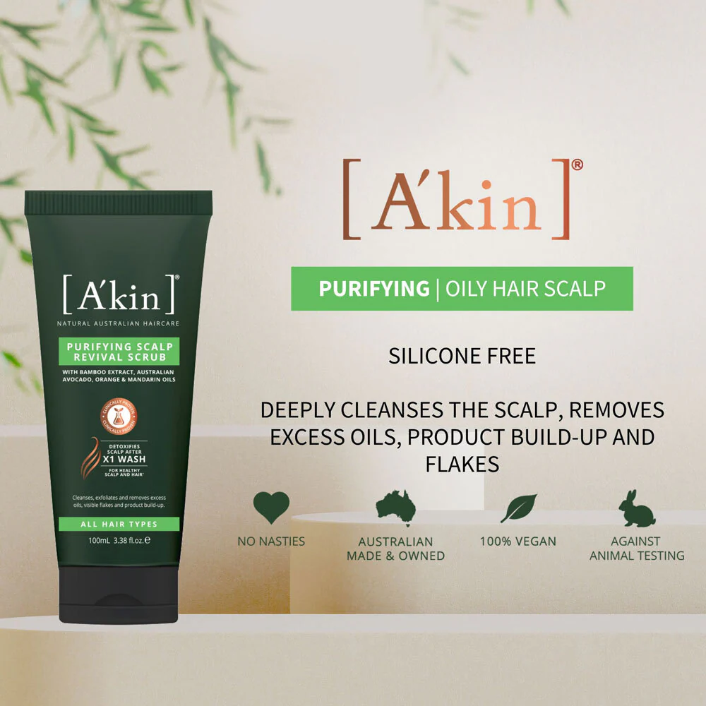 A'Kin Purifying Scalp Revival Scrub With Bamboo Extract, Australian Avocado, Orange & Mandarin Oils 100ml 2 A'Kin Purifying Scalp Revival Scrub With Bamboo Extract, Australian Avocado, Orange & Mandarin Oils 100ml