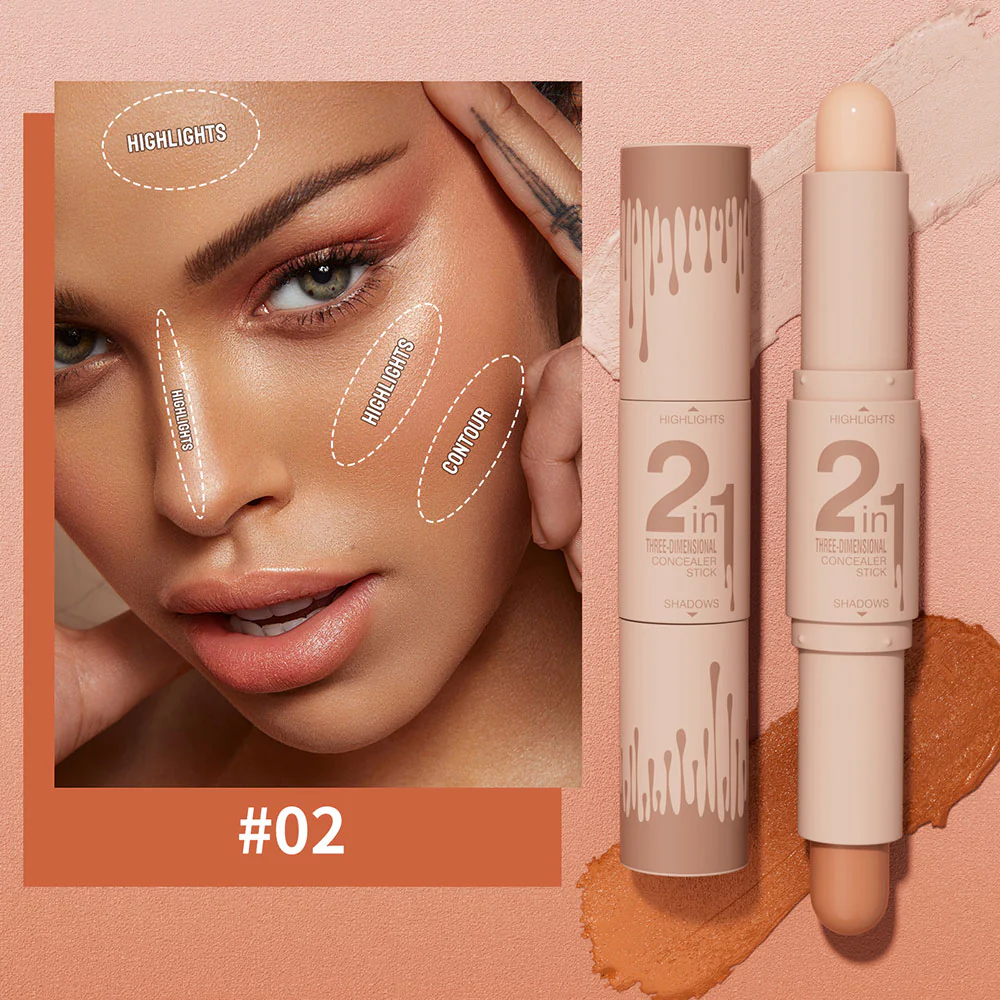 Hello Kiss 2-In-1 Three Dimensional Concealer Stick 02 4g 2 Hello Kiss 2-In-1 Three Dimensional Concealer Stick 02 4g