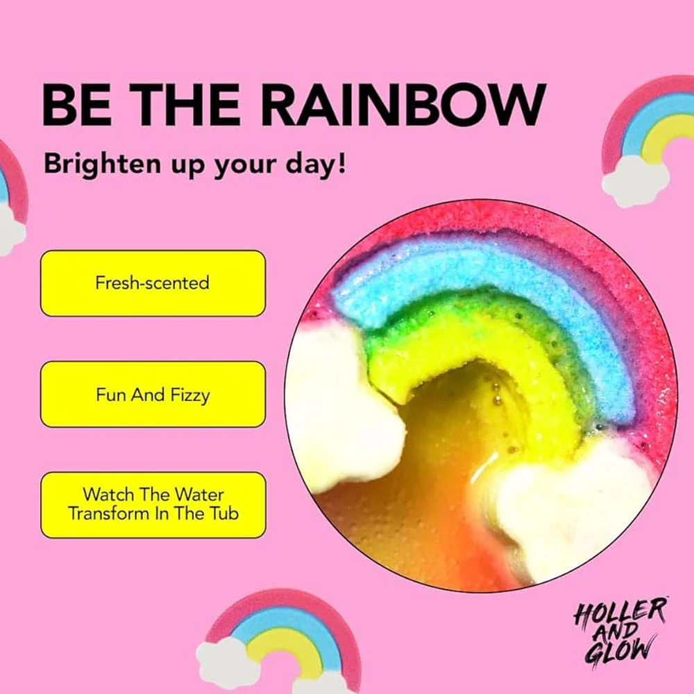 Holler & Glow Bath Fizzer Be The Rainbow 150g 4 Holler & Glow Bath Fizzer Be The Rainbow 150g